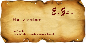 Ehr Zsombor névjegykártya
